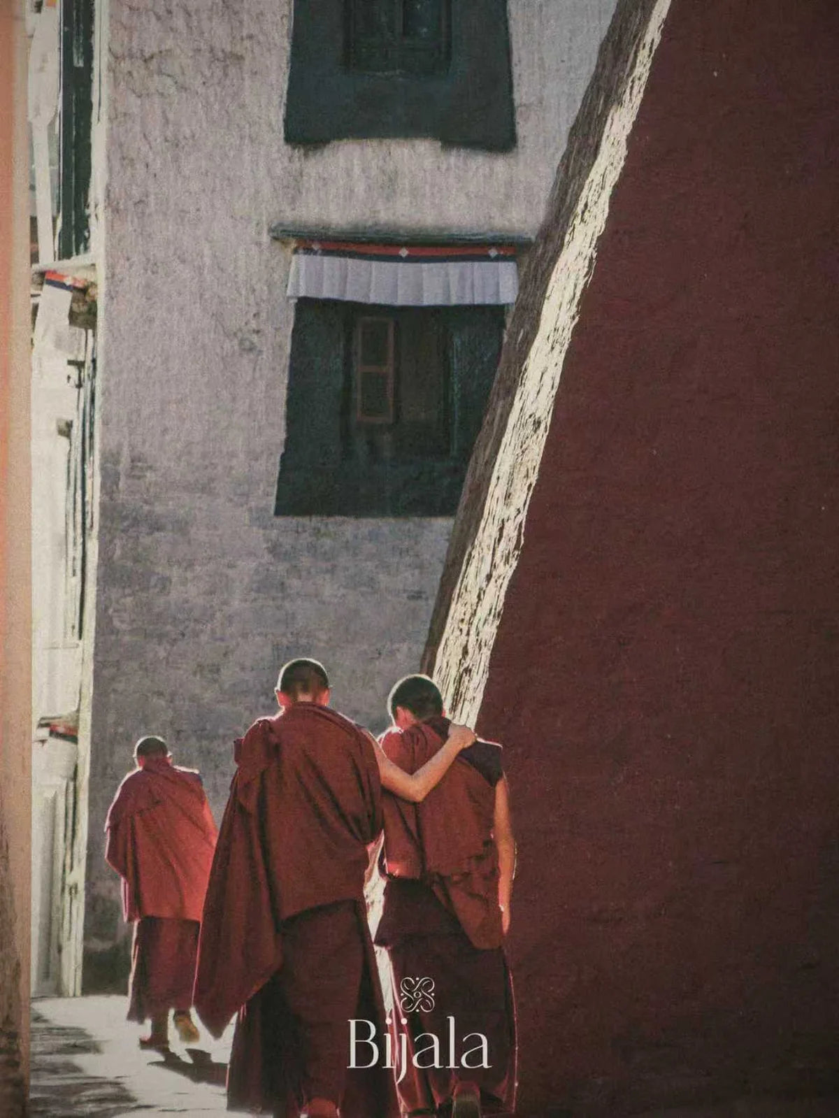 White Buddha Temple in the hills beside Qinghai Lake