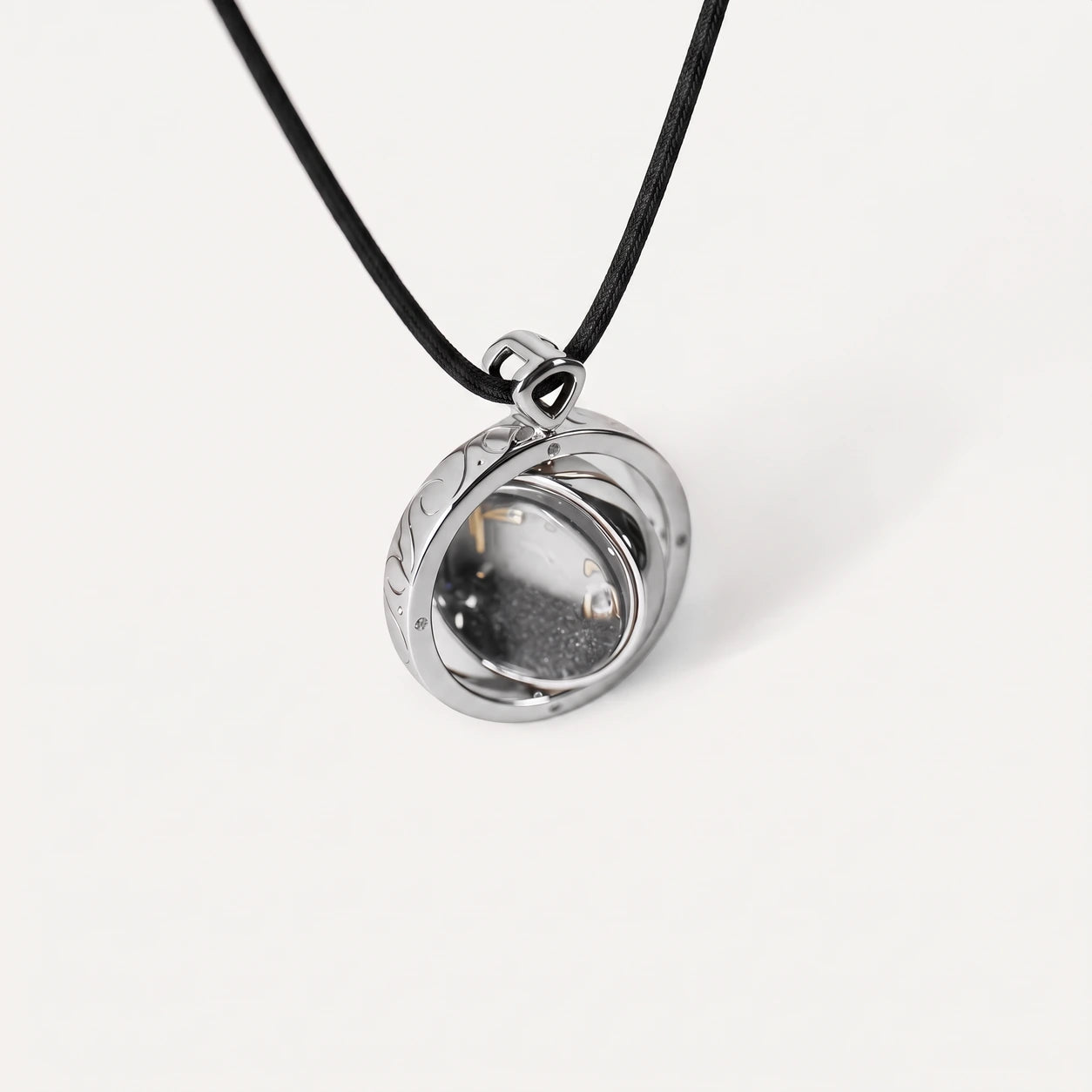 Sapphire Dome on a black woven cord